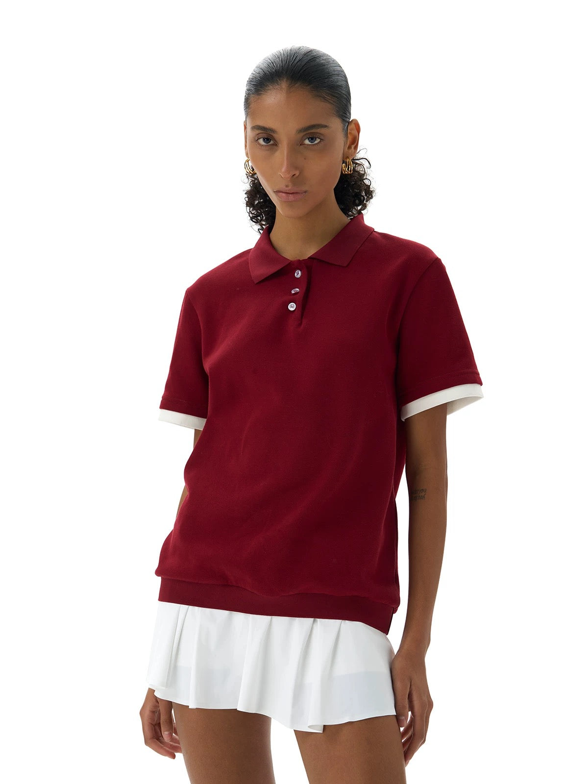 Red casual fit classic polo shirt
