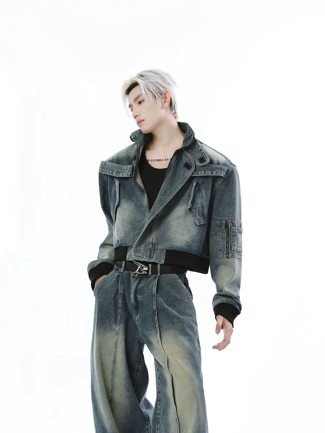 Stitched denim setup jacket