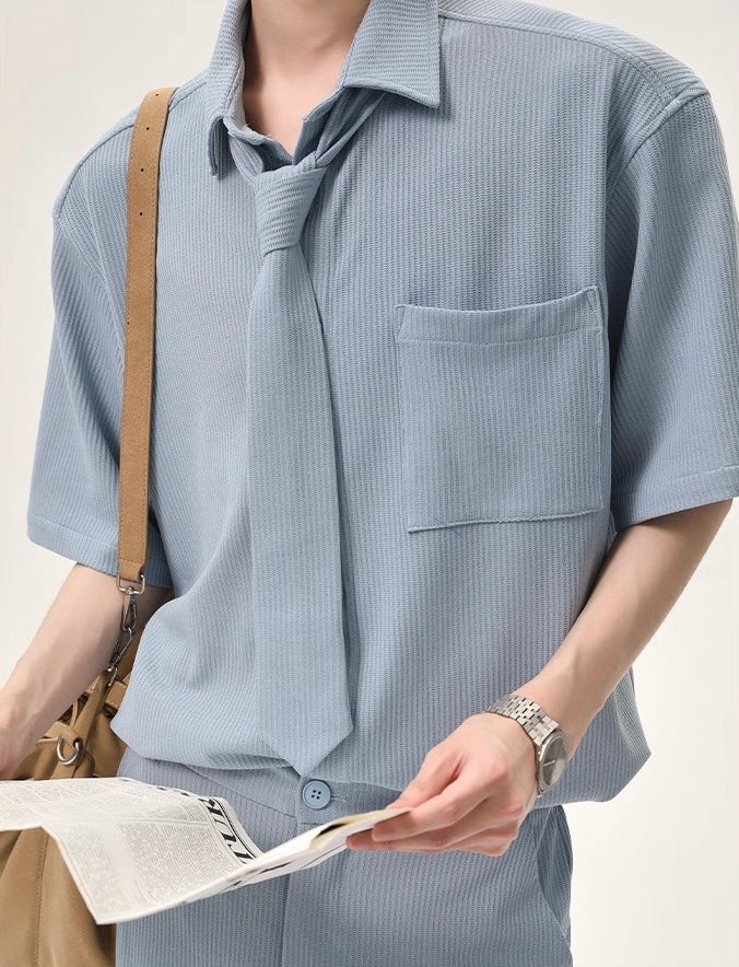 Zephyr luxe detachable bow tie set up shirt