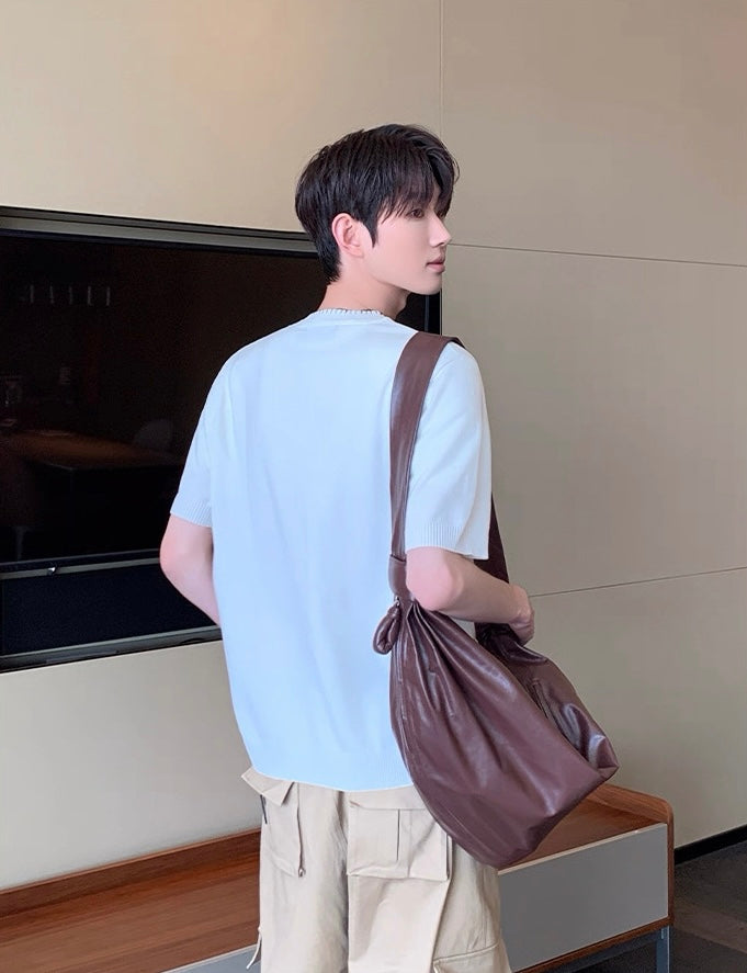 Basic bright thread edge quartz polo shirt