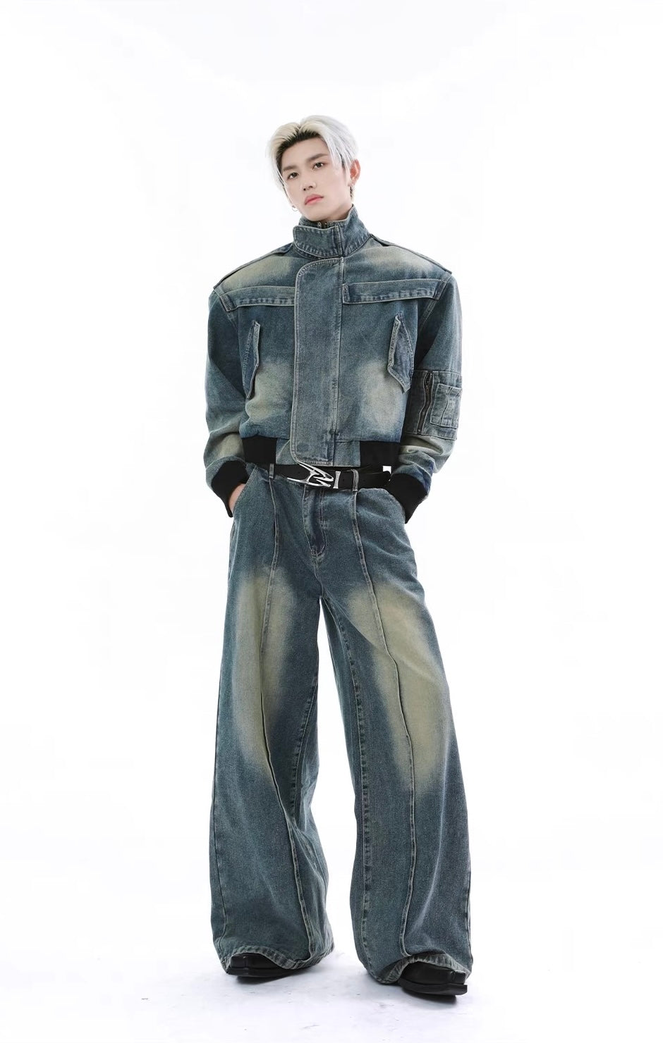 Stitched denim setup jacket