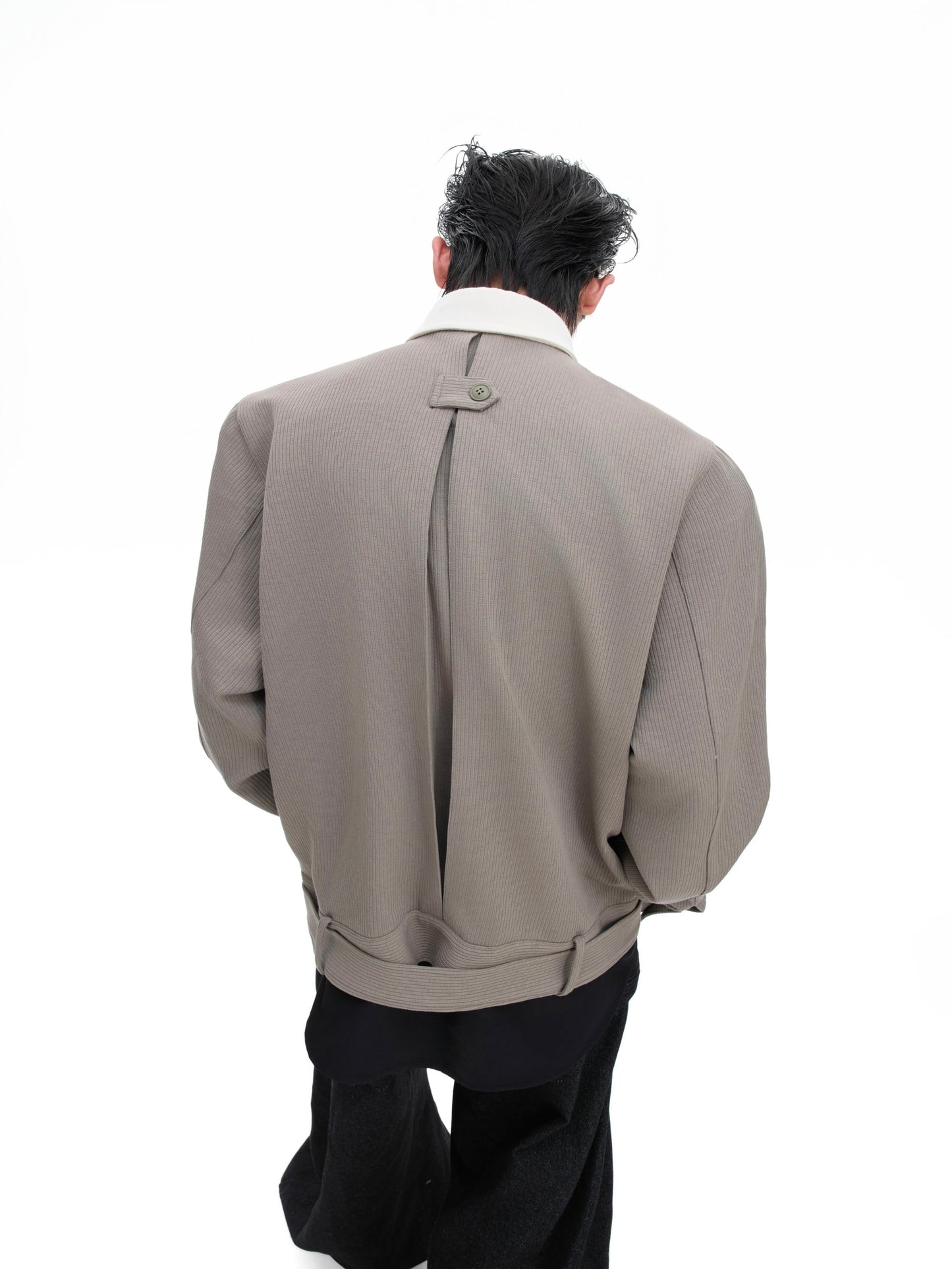 Asymmetric symphony belted cosmic sweater