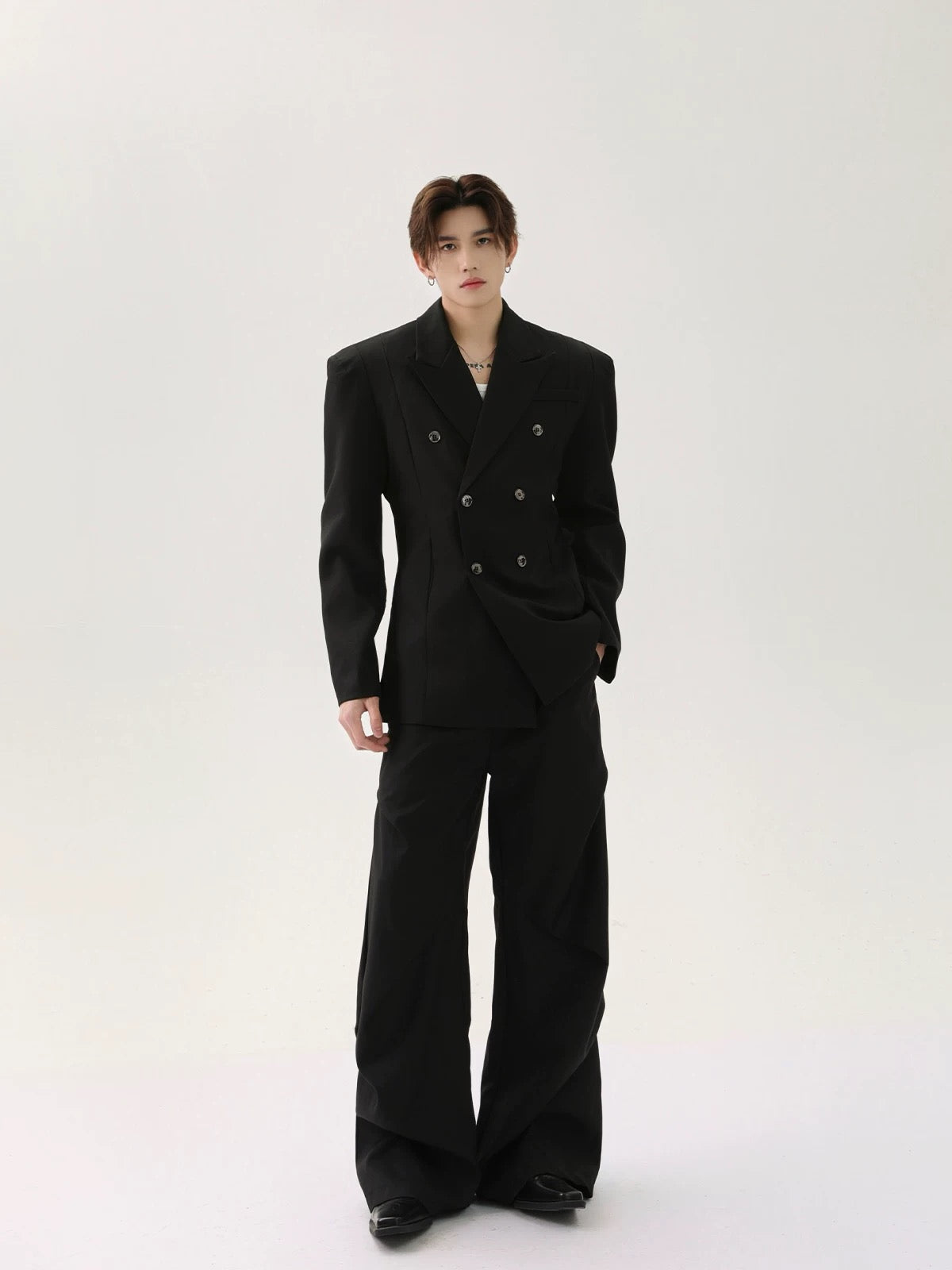 High-end waist padded shoulder length suit jacket