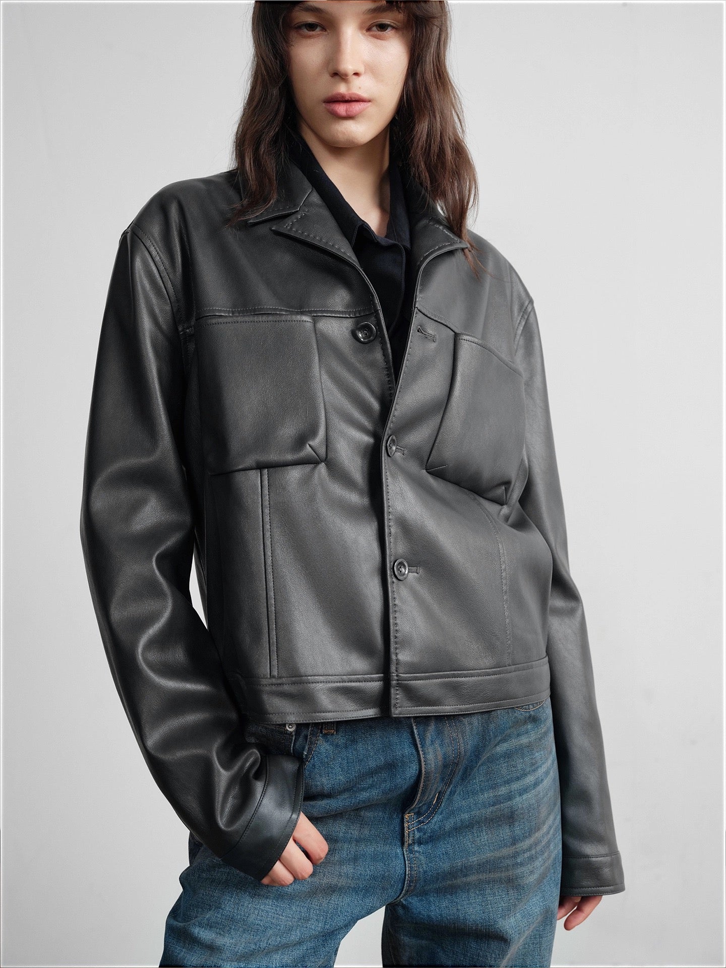 Submarine fog blue short wide german jacket