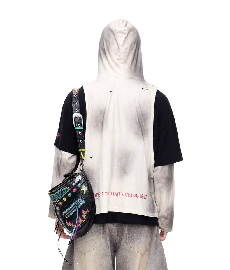 Defy fake two piece sewn long sleeve hoodie