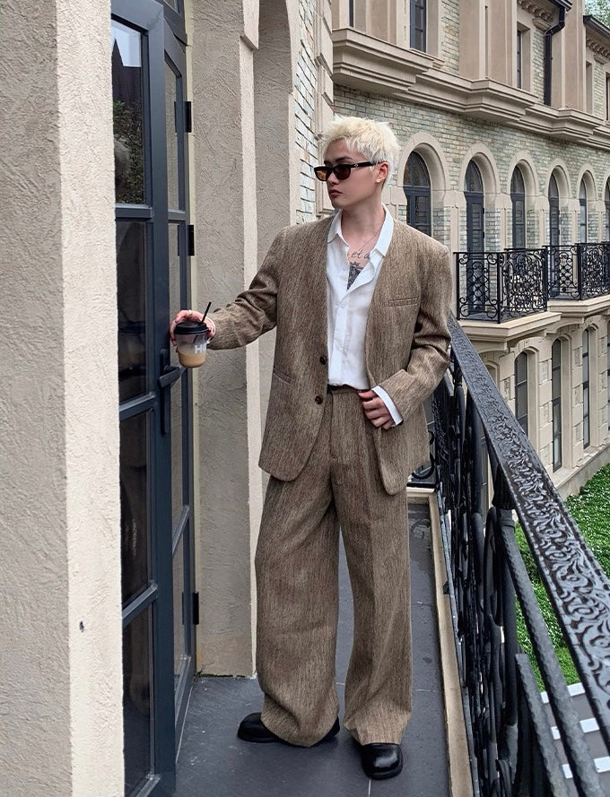 Classic old money style suit set up pants