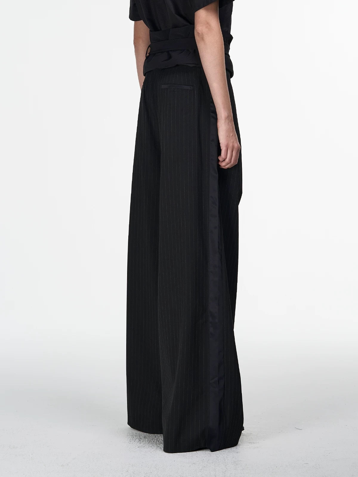 Smoking acetic acid ribbon stitching pants