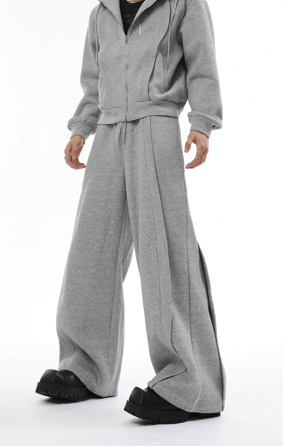 Solid color setup pants