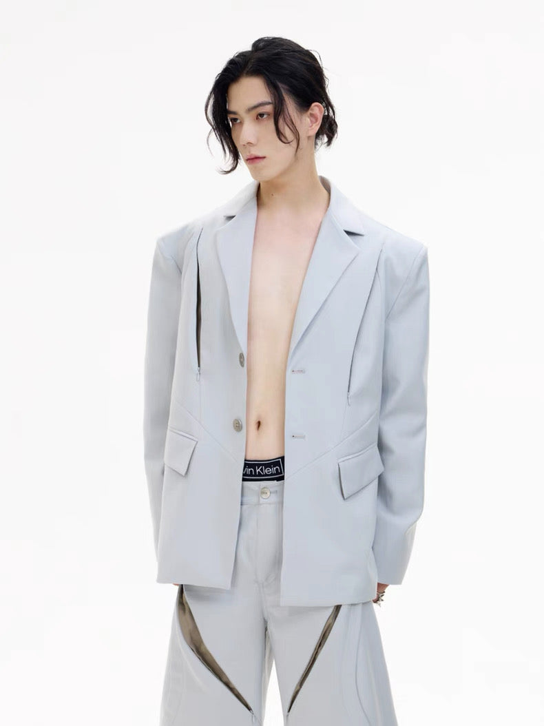 Vega hollow elegance gray suit jacket
