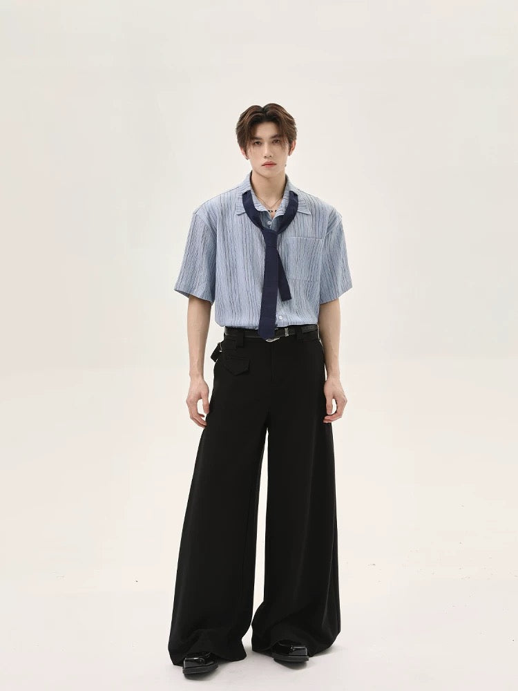 Color coded striped design tie shirt