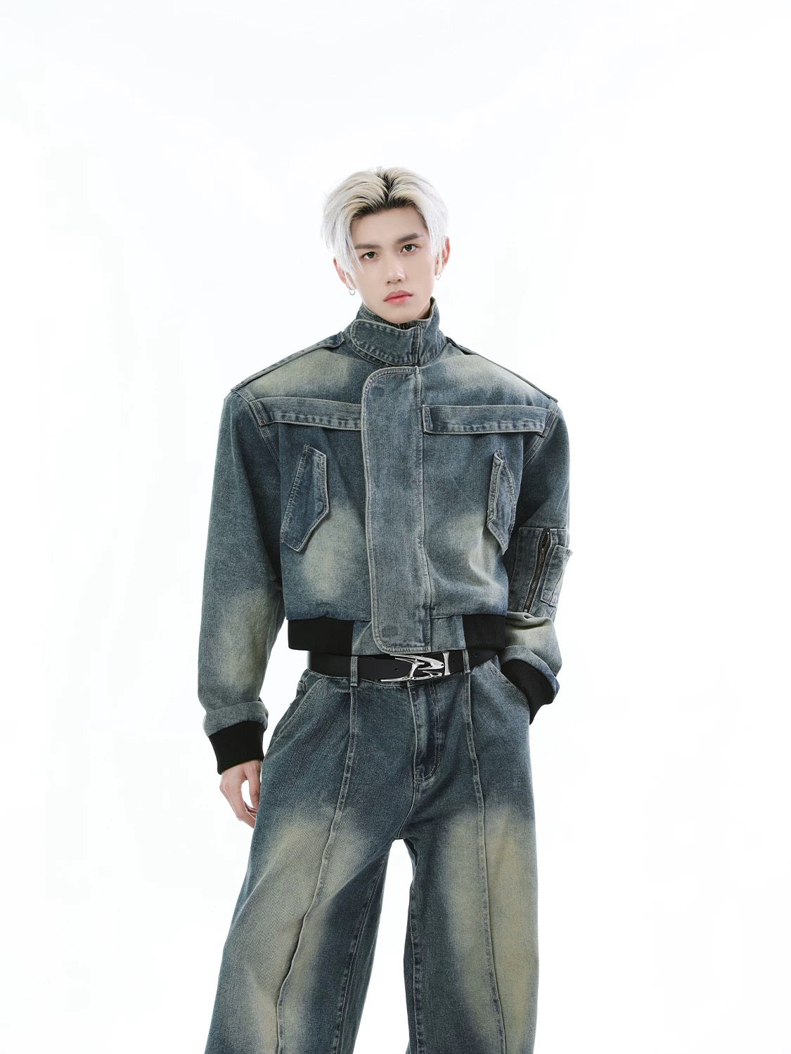 Stitched denim setup jacket