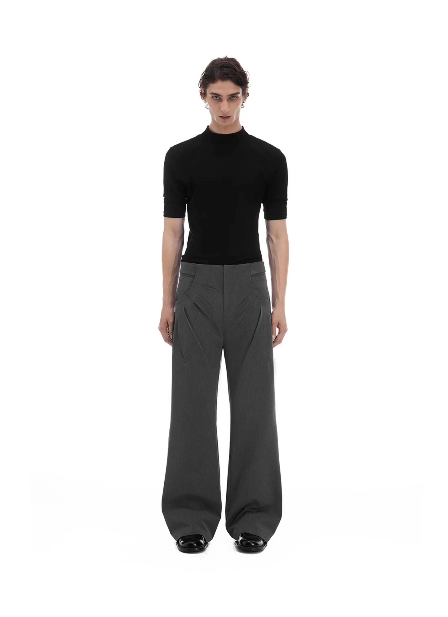 Naples divergent folded wool gray pants
