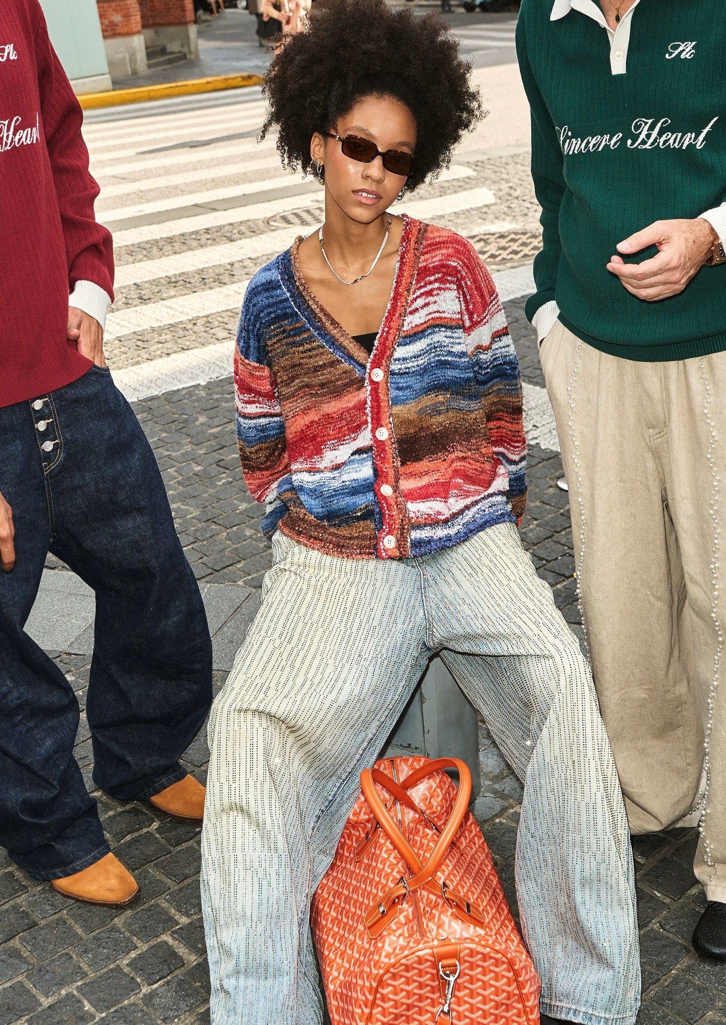 Cosmic flow vibrant knit cardigan