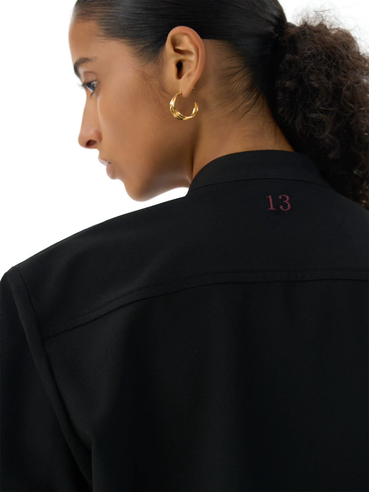Italian black red eye hunting suit mid-sleeve shirt