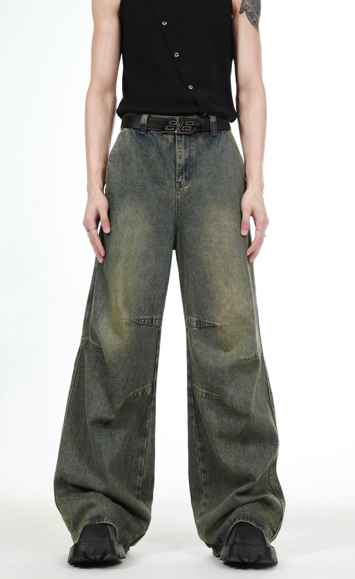 Lightning dashing wide leg jeans