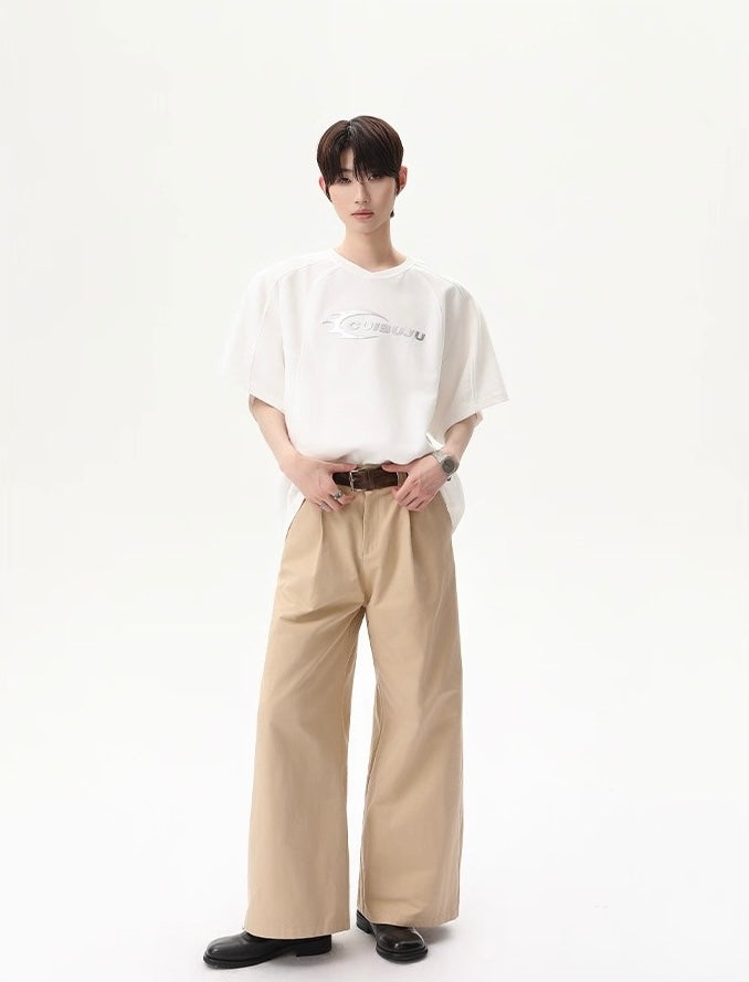 Premium removable waistband relaxed straight pants