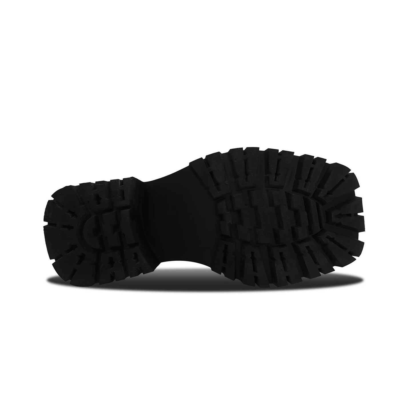 Square headed elevating leather shoes