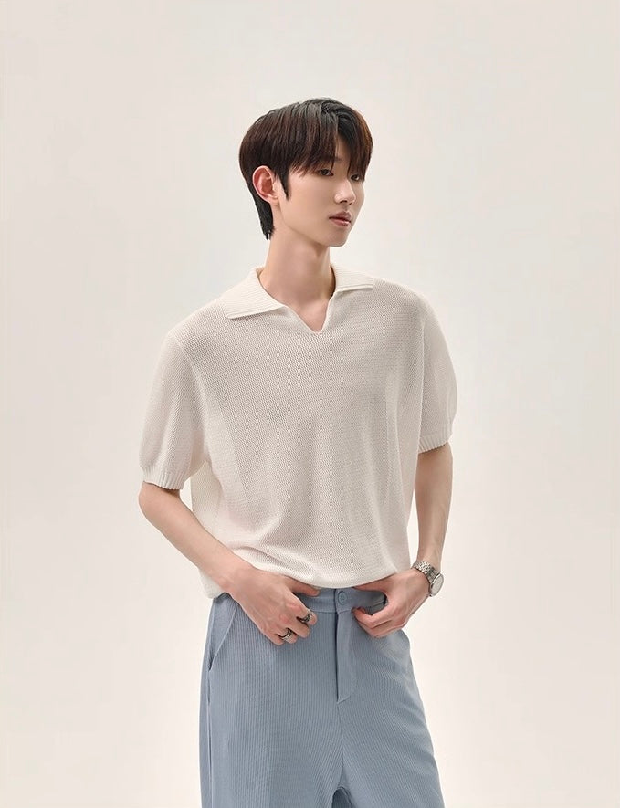 Radiance minimalist style knitted polo shirt
