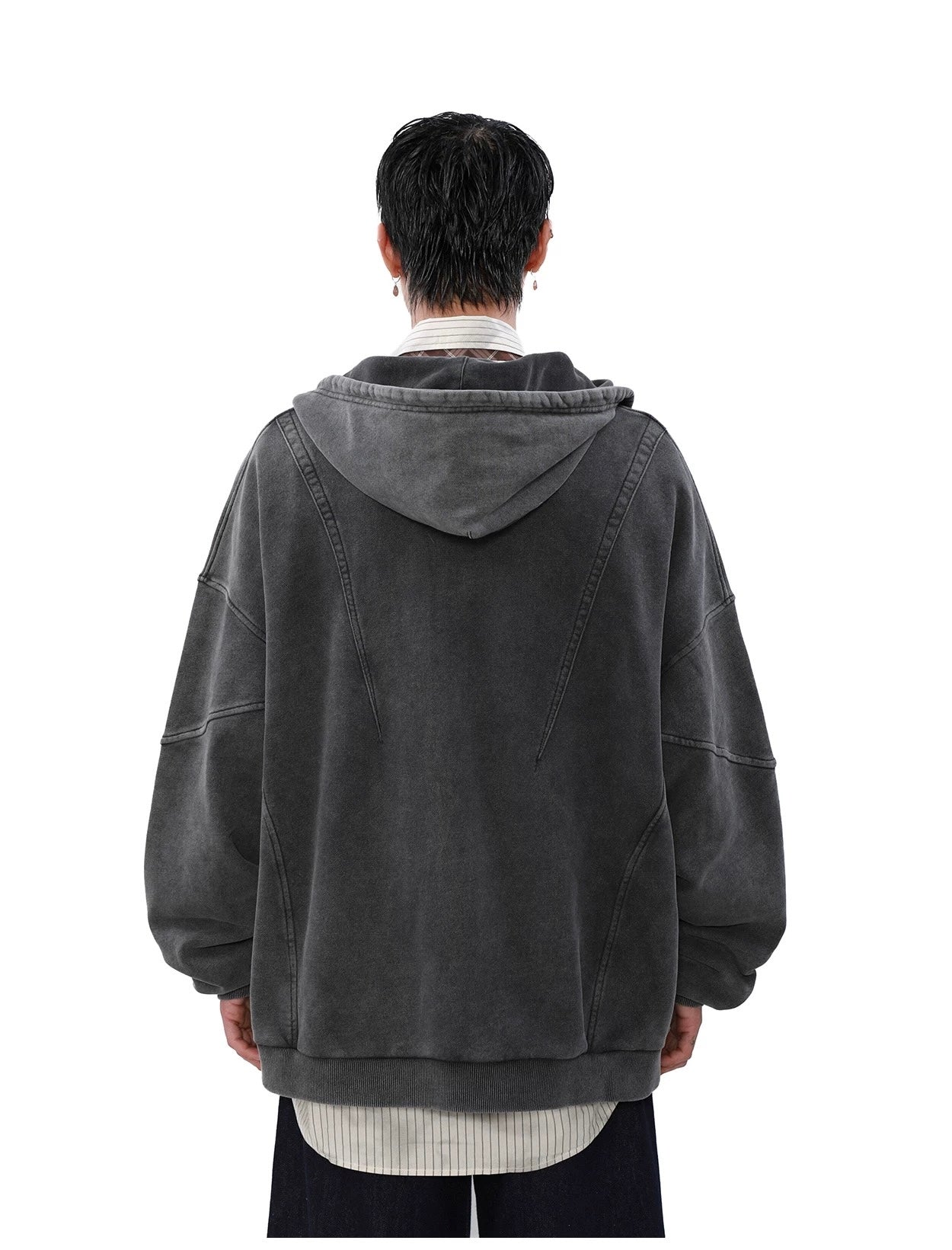 Tiled design zip hoodie