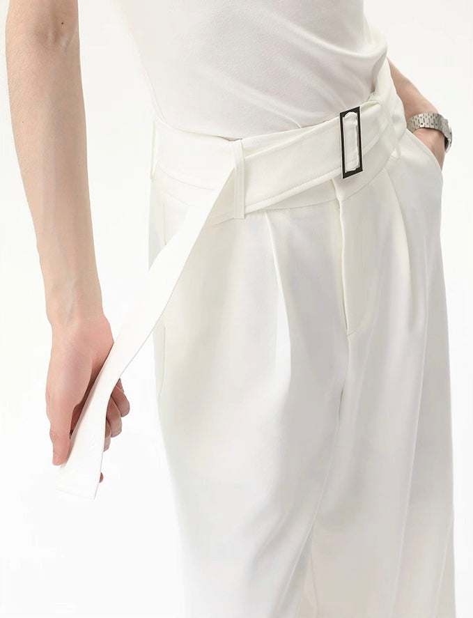 Premium removable waistband relaxed straight pants