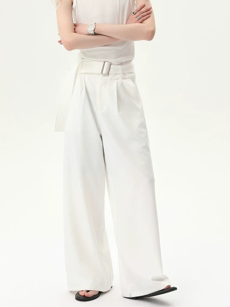 Premium removable waistband relaxed straight pants