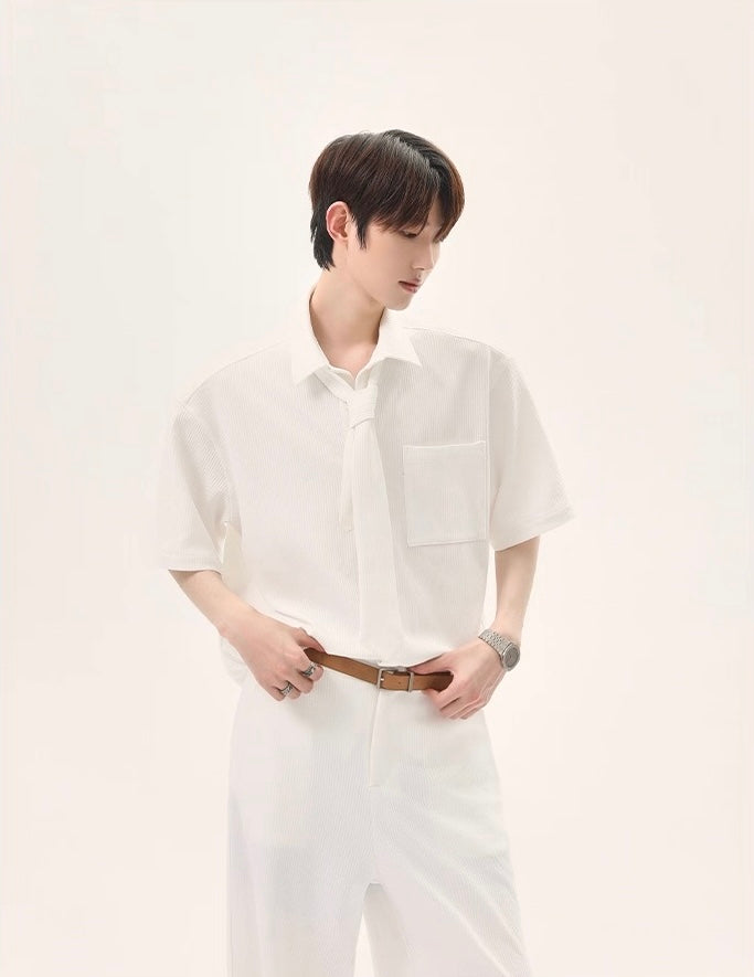Zephyr luxe detachable bow tie set up shirt