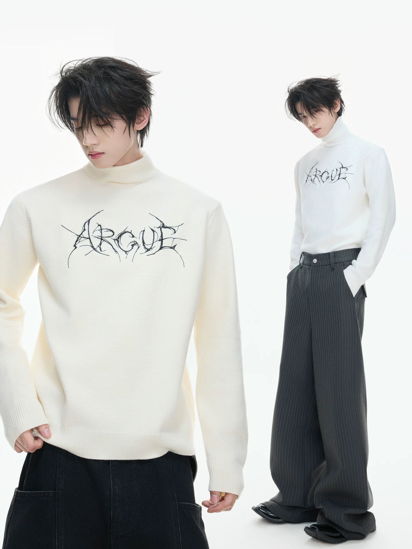 Argue typographic turtleneck mode sweater