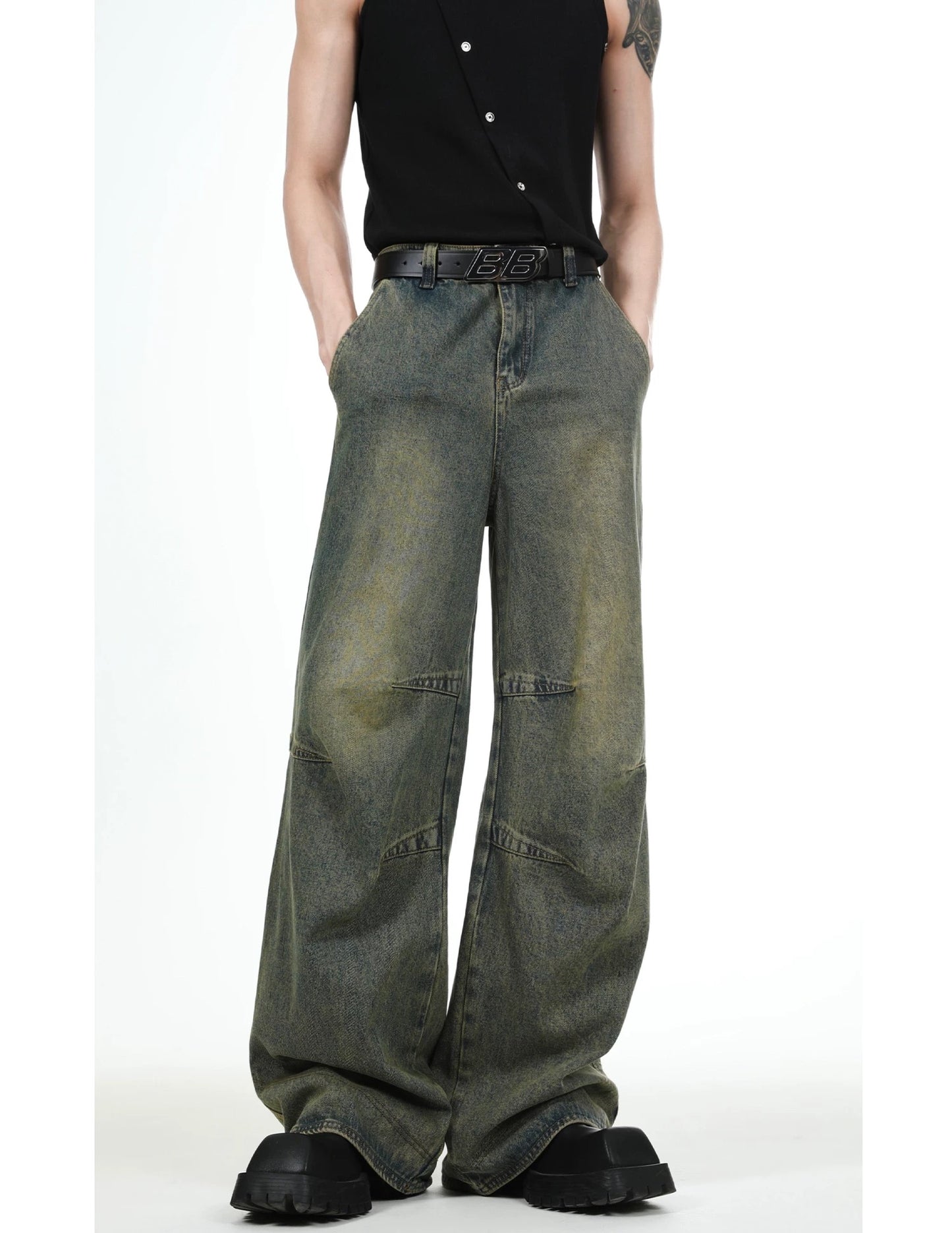 Lightning dashing wide leg jeans