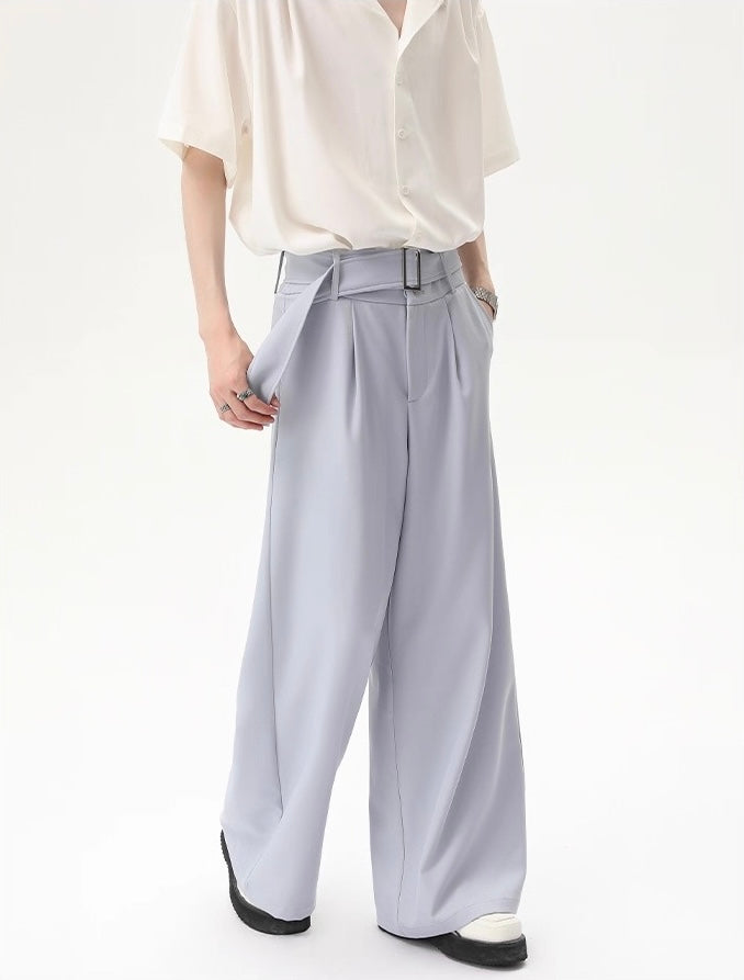 Premium removable waistband relaxed straight pants