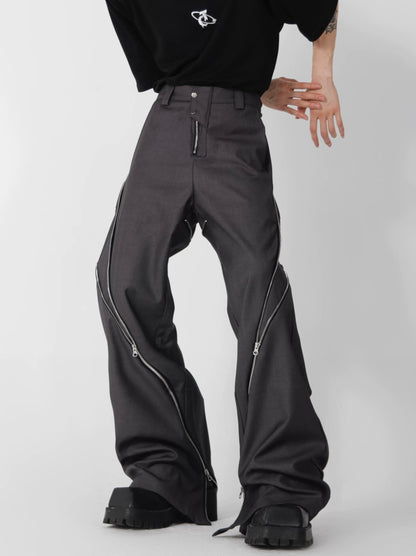 Zipper pull out straight pants