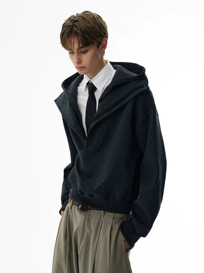 Urban monolith double collar hoodie