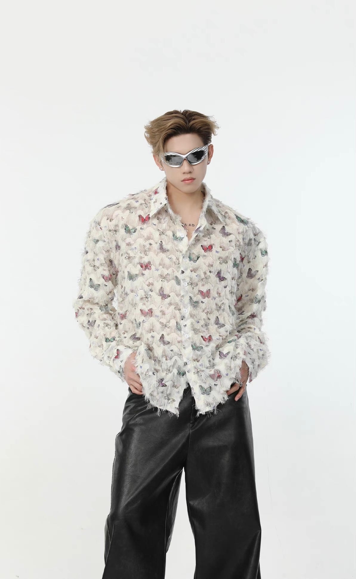 Butterfly fringe long sleeve shirt
