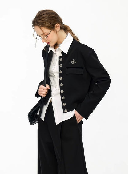 Parallel modern academic black jacket