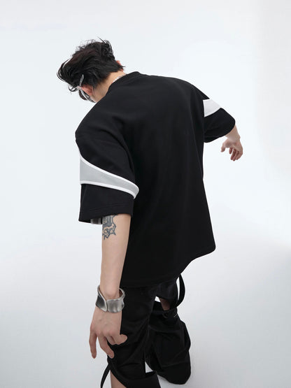 Double layer futuristic coated t-shirt
