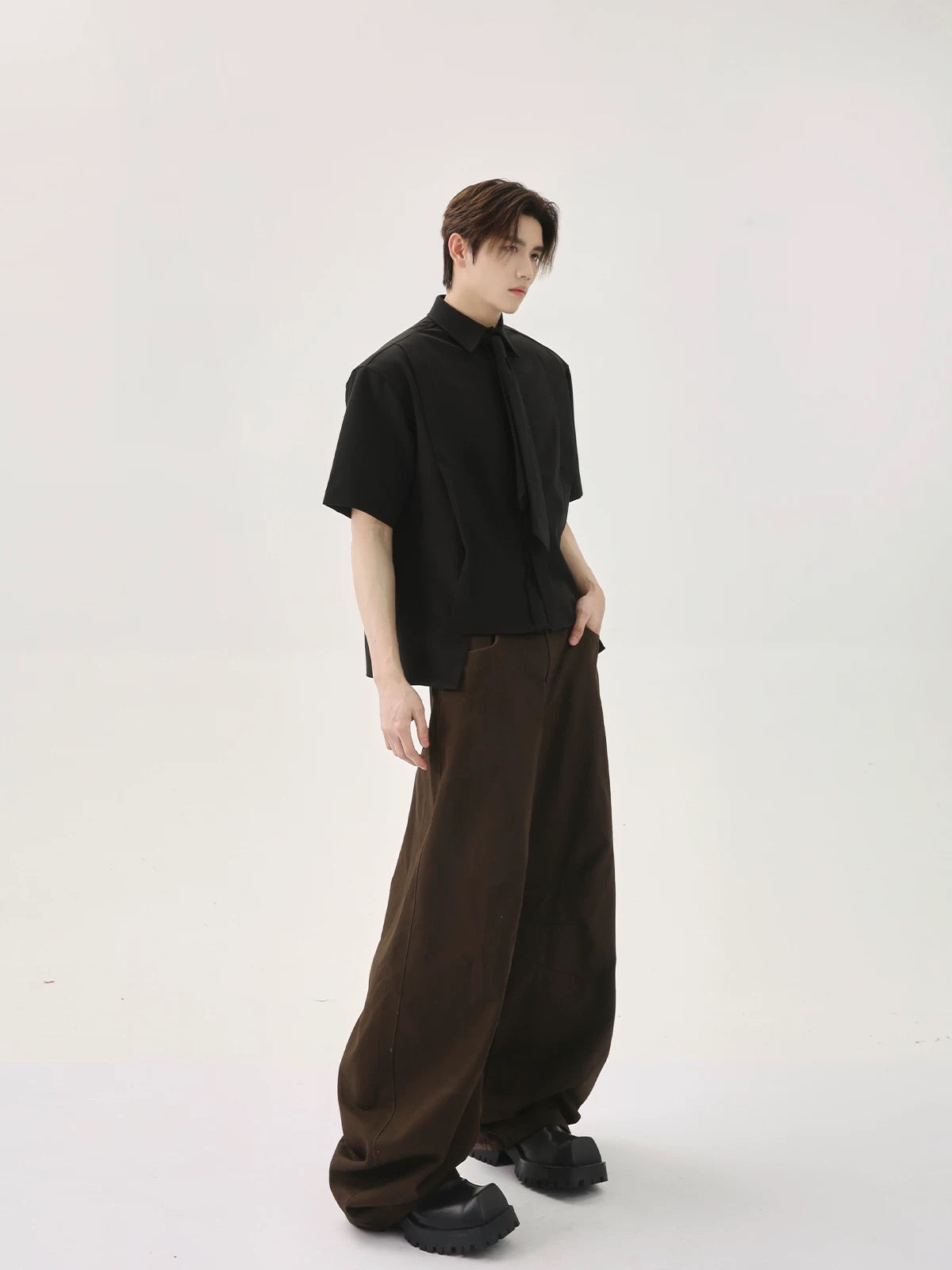 Eloquent tie short sleeve shirt