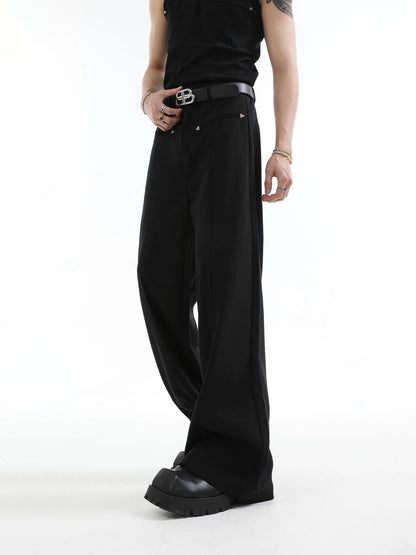 Elegant straight shaft suit pants