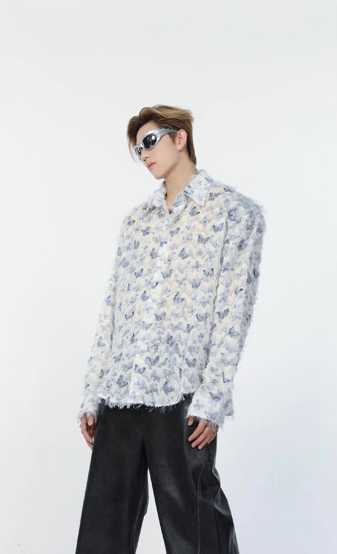 Butterfly fringe long sleeve shirt
