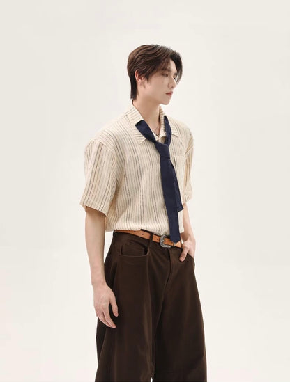 Color coded striped design tie shirt