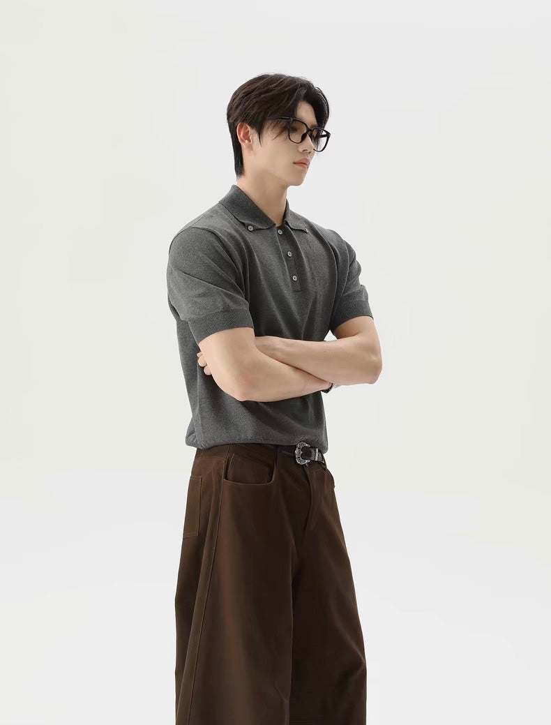 Buttons designed casual polo shirt