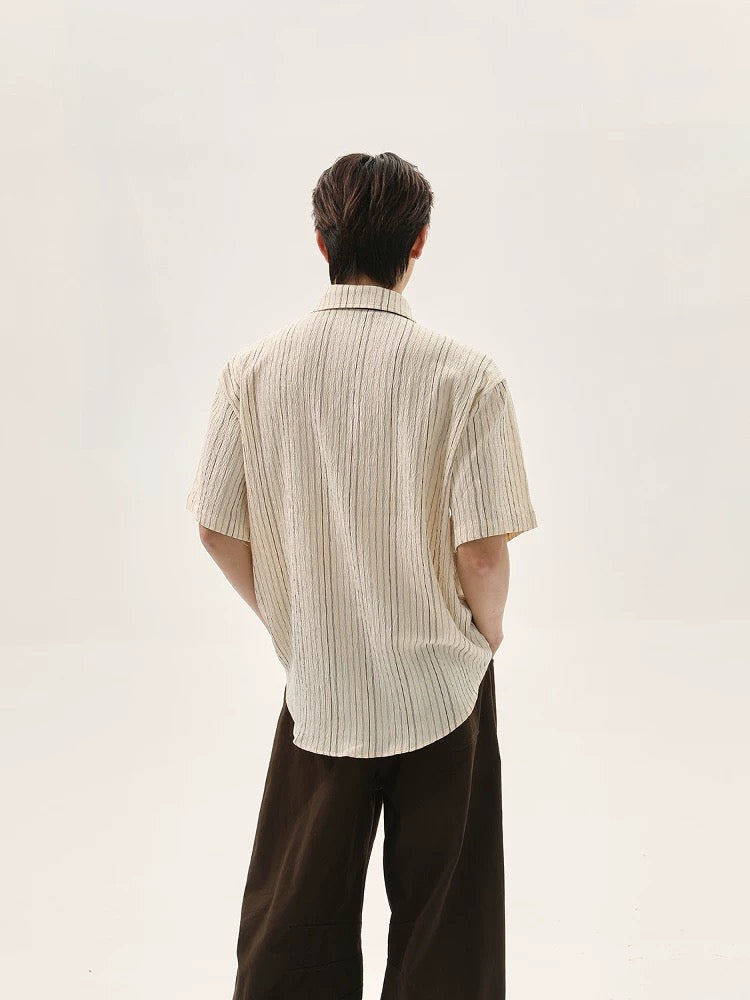 Color coded striped design tie shirt