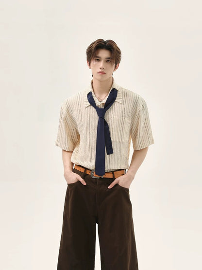 Color coded striped design tie shirt