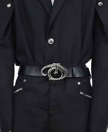 Vanguard irregular metal logo belt