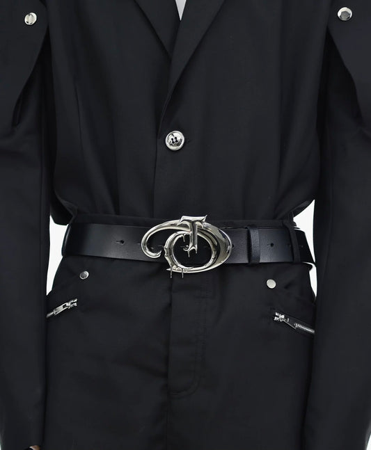 Vanguard irregular metal logo belt