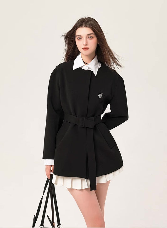 High-end metallic clip cotton black suit jacket