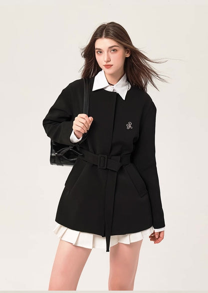 High-end metallic clip cotton black suit jacket