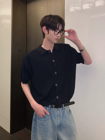 Midnight mood knit polo for urban gentleman