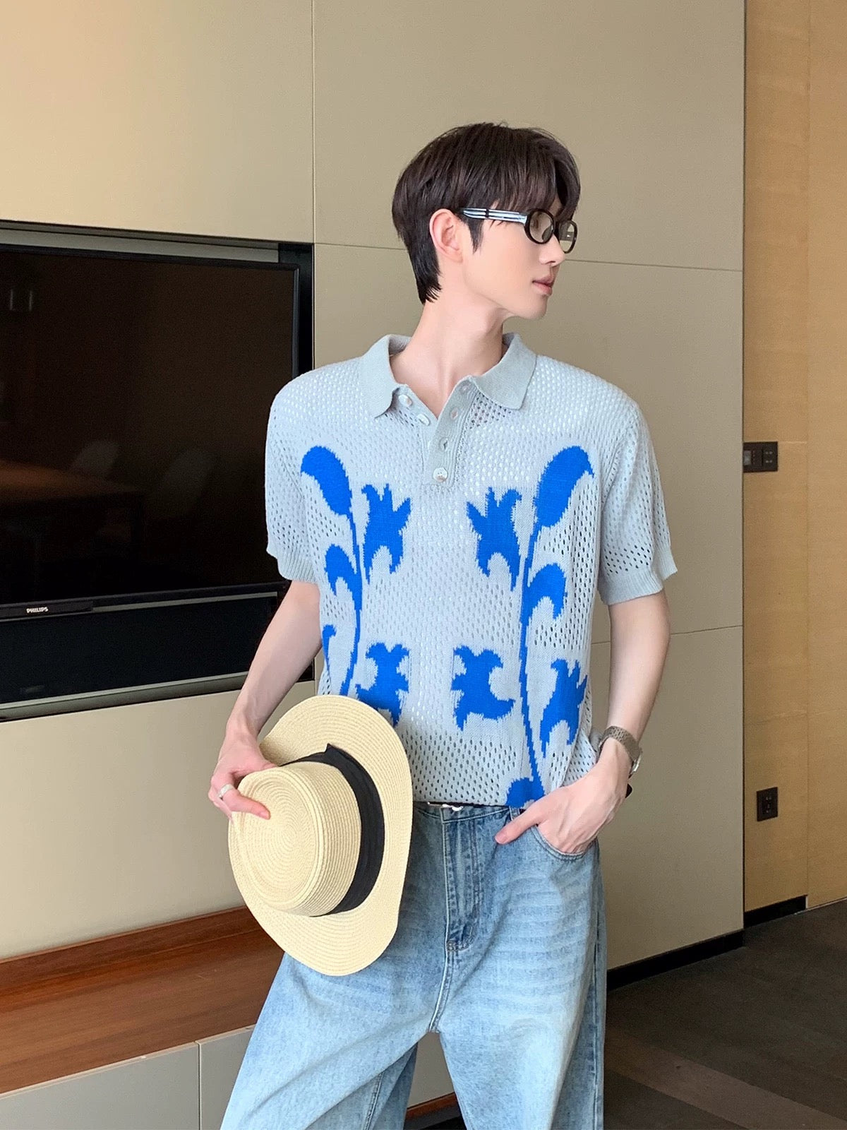 Mystique seoul summer knit polo shirt