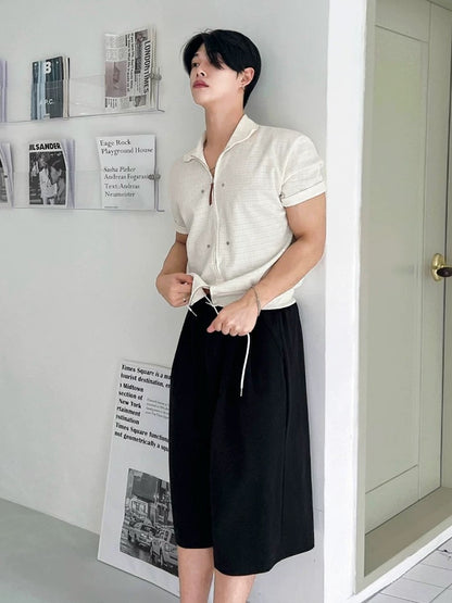 Essential summer shirt with luxe inspired zipper closure
