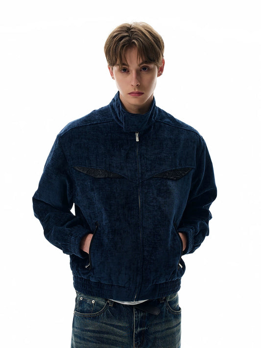 Velvet skyline refined tailored bomber jacket