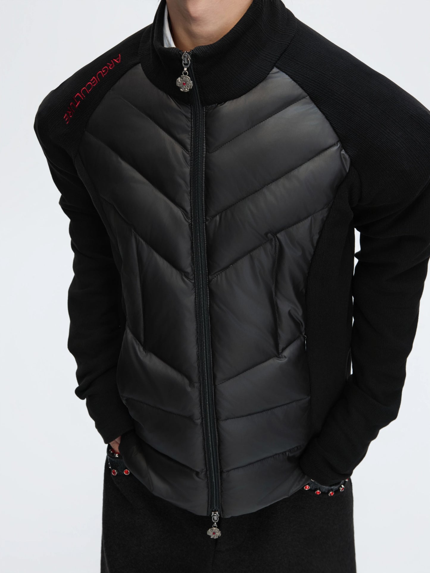 Arctic edge futuristic tech puffer jacket